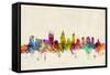 Perth Australia Skyline-Michael Tompsett-Framed Stretched Canvas