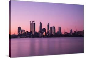 Perth City Skyline at Night-kjekol-Stretched Canvas