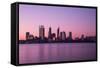 Perth City Skyline at Night-kjekol-Framed Stretched Canvas