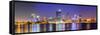 Perth Skyline at Night-demerzel21-Framed Stretched Canvas