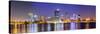 Perth Skyline at Night-demerzel21-Stretched Canvas