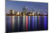 Perth, Western Australia, Viewed at Night Reflected in the Swan River.-Robyn Mackenzie-Mounted Photographic Print