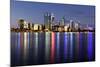 Perth, Western Australia, Viewed at Night Reflected in the Swan River.-Robyn Mackenzie-Mounted Photographic Print