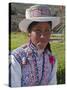 Peru, a Collaya Women at the Main Square of Yanque, a Village in the Colca Canyon-Nigel Pavitt-Stretched Canvas