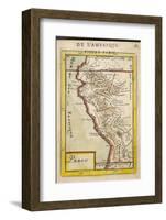 Peru, a Map Showing a Coastal Part of South America on the South Pacific-Alain Manesson Maller-Framed Photographic Print