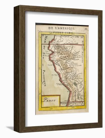 Peru, a Map Showing a Coastal Part of South America on the South Pacific-Alain Manesson Maller-Framed Photographic Print