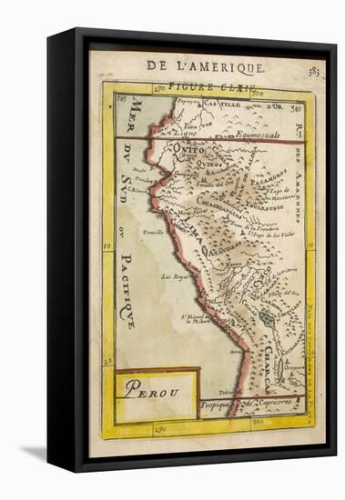 Peru, a Map Showing a Coastal Part of South America on the South Pacific-Alain Manesson Maller-Framed Stretched Canvas