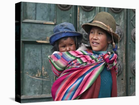 Peru, a Young Peruvian Girl-Nigel Pavitt-Stretched Canvas