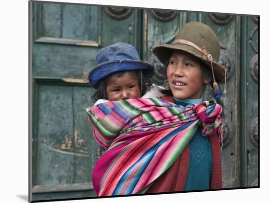 Peru, a Young Peruvian Girl-Nigel Pavitt-Mounted Photographic Print