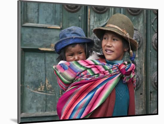 Peru, a Young Peruvian Girl-Nigel Pavitt-Mounted Photographic Print