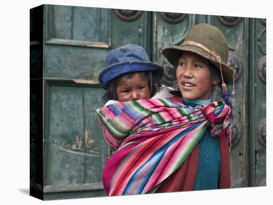 Peru, a Young Peruvian Girl-Nigel Pavitt-Stretched Canvas