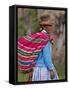 Peru; an Indian Woman Wearing Carries Her Farm Produce to Market in a Brightly Coloured Blanket-Nigel Pavitt-Framed Stretched Canvas