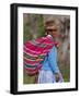 Peru; an Indian Woman Wearing Carries Her Farm Produce to Market in a Brightly Coloured Blanket-Nigel Pavitt-Framed Photographic Print