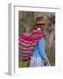 Peru; an Indian Woman Wearing Carries Her Farm Produce to Market in a Brightly Coloured Blanket-Nigel Pavitt-Framed Photographic Print