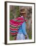 Peru; an Indian Woman Wearing Carries Her Farm Produce to Market in a Brightly Coloured Blanket-Nigel Pavitt-Framed Photographic Print