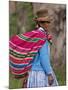 Peru; an Indian Woman Wearing Carries Her Farm Produce to Market in a Brightly Coloured Blanket-Nigel Pavitt-Mounted Photographic Print
