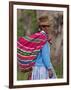 Peru; an Indian Woman Wearing Carries Her Farm Produce to Market in a Brightly Coloured Blanket-Nigel Pavitt-Framed Photographic Print