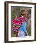 Peru; an Indian Woman Wearing Carries Her Farm Produce to Market in a Brightly Coloured Blanket-Nigel Pavitt-Framed Premium Photographic Print
