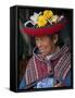 Peru, an Old Woman in Traditional Indian Costume-Nigel Pavitt-Framed Stretched Canvas