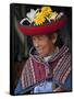 Peru, an Old Woman in Traditional Indian Costume-Nigel Pavitt-Framed Stretched Canvas