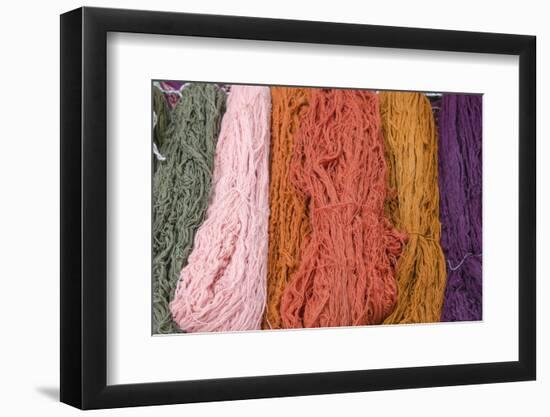 Peru, Chinchero. Dyed wool Chinchero, Peru.-Michael DeFreitas-Framed Photographic Print