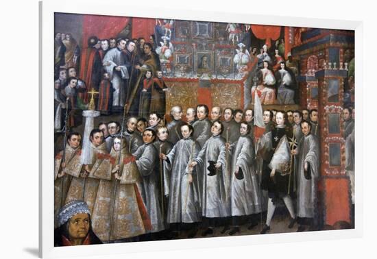 Peru, Cusco City, the Archbishop Palace, Paintings of Cuzco School-null-Framed Giclee Print