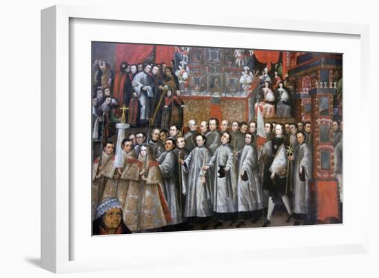 Peru, Cusco City, the Archbishop Palace, Paintings of Cuzco School-null-Framed Giclee Print