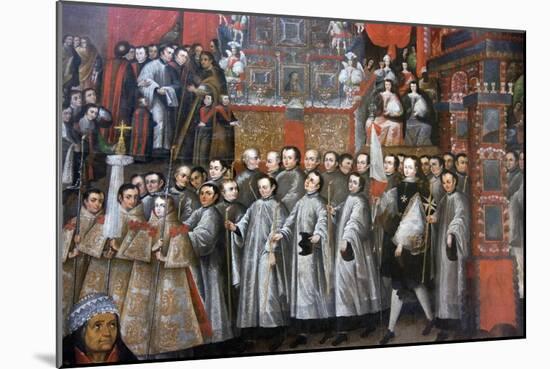 Peru, Cusco City, the Archbishop Palace, Paintings of Cuzco School-null-Mounted Giclee Print