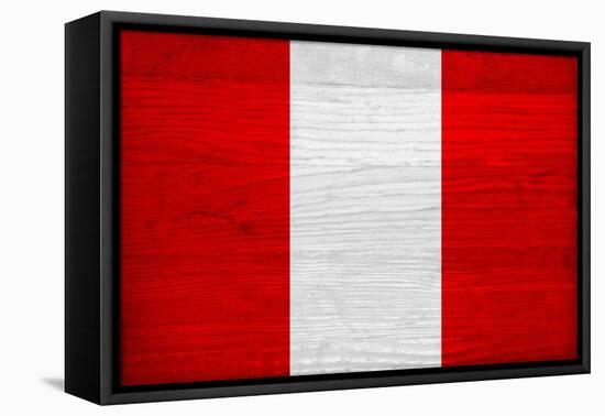 Peru Flag Design with Wood Patterning - Flags of the World Series-Philippe Hugonnard-Framed Stretched Canvas