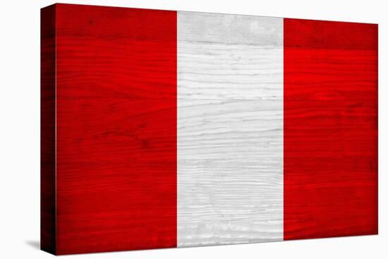 Peru Flag Design with Wood Patterning - Flags of the World Series-Philippe Hugonnard-Stretched Canvas