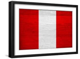 Peru Flag Design with Wood Patterning - Flags of the World Series-Philippe Hugonnard-Framed Art Print