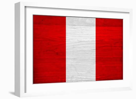 Peru Flag Design with Wood Patterning - Flags of the World Series-Philippe Hugonnard-Framed Art Print