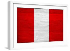 Peru Flag Design with Wood Patterning - Flags of the World Series-Philippe Hugonnard-Framed Art Print