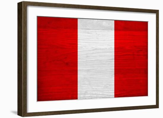 Peru Flag Design with Wood Patterning - Flags of the World Series-Philippe Hugonnard-Framed Art Print