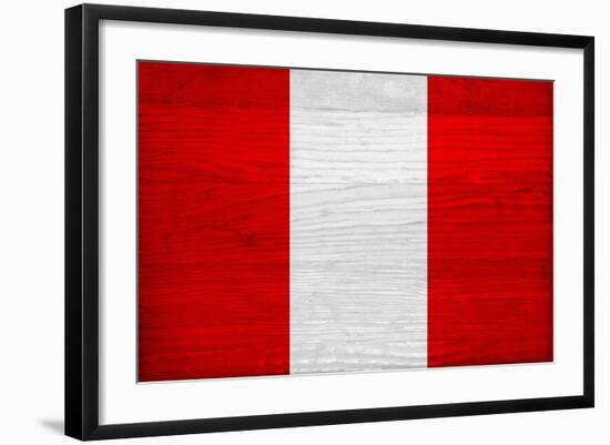 Peru Flag Design with Wood Patterning - Flags of the World Series-Philippe Hugonnard-Framed Art Print