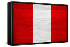 Peru Flag Design with Wood Patterning - Flags of the World Series-Philippe Hugonnard-Framed Stretched Canvas