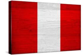 Peru Flag Design with Wood Patterning - Flags of the World Series-Philippe Hugonnard-Stretched Canvas