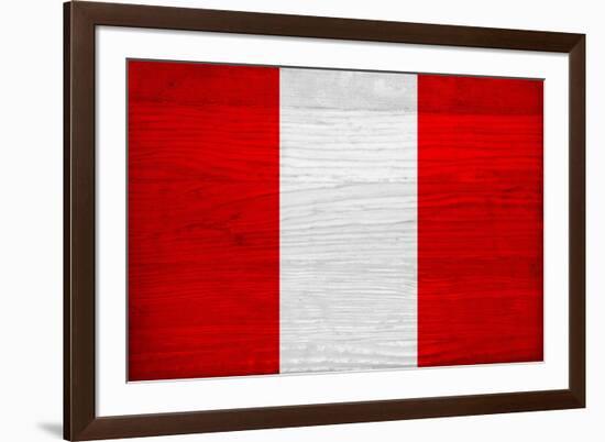 Peru Flag Design with Wood Patterning - Flags of the World Series-Philippe Hugonnard-Framed Art Print