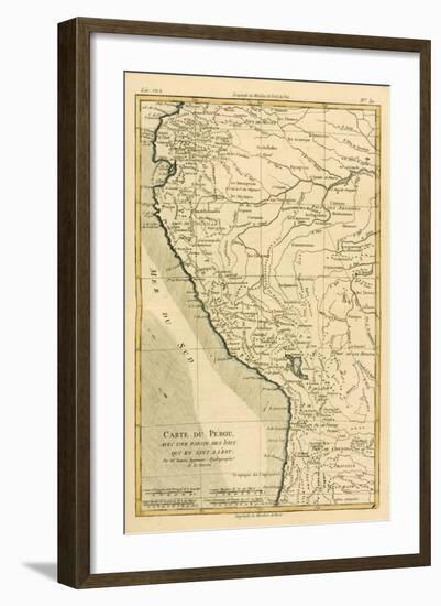 Peru, from 'Atlas De Toutes Les Parties Connues Du Globe Terrestre' by Guillaume Raynal (1713-96)…-Charles Marie Rigobert Bonne-Framed Giclee Print