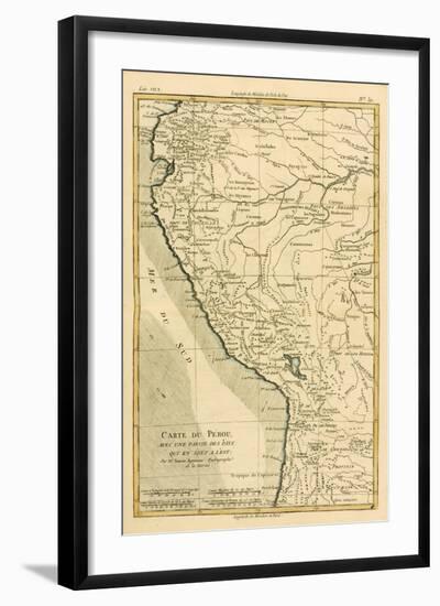 Peru, from 'Atlas De Toutes Les Parties Connues Du Globe Terrestre' by Guillaume Raynal (1713-96)…-Charles Marie Rigobert Bonne-Framed Giclee Print
