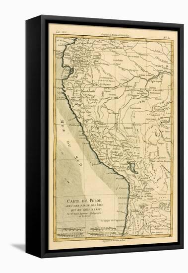 Peru, from 'Atlas De Toutes Les Parties Connues Du Globe Terrestre' by Guillaume Raynal (1713-96)…-Charles Marie Rigobert Bonne-Framed Stretched Canvas