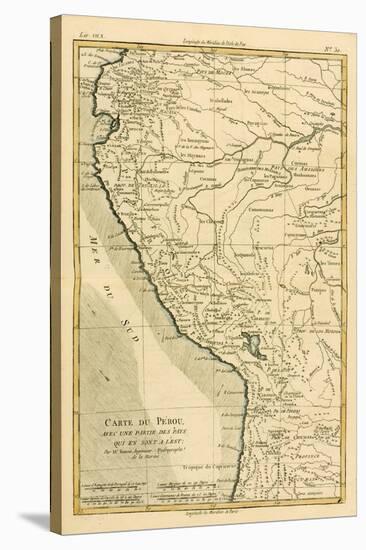 Peru, from 'Atlas De Toutes Les Parties Connues Du Globe Terrestre' by Guillaume Raynal (1713-96)…-Charles Marie Rigobert Bonne-Stretched Canvas