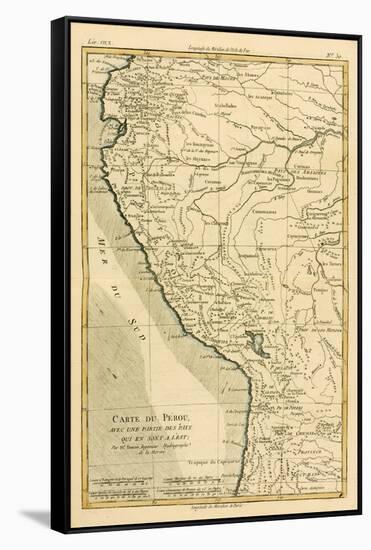 Peru, from 'Atlas De Toutes Les Parties Connues Du Globe Terrestre' by Guillaume Raynal (1713-96)…-Charles Marie Rigobert Bonne-Framed Stretched Canvas