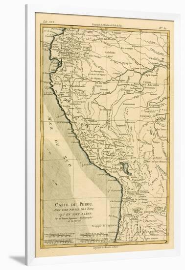 Peru, from 'Atlas De Toutes Les Parties Connues Du Globe Terrestre' by Guillaume Raynal (1713-96)…-Charles Marie Rigobert Bonne-Framed Giclee Print