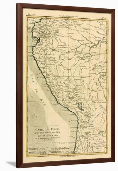 Peru, from 'Atlas De Toutes Les Parties Connues Du Globe Terrestre' by Guillaume Raynal (1713-96)…-Charles Marie Rigobert Bonne-Framed Giclee Print