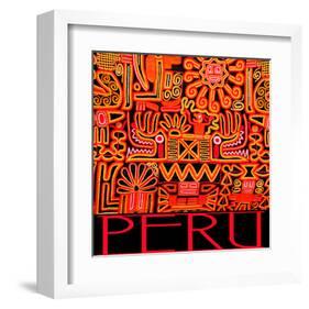 Peru - Inca Design Pattern-null-Framed Art Print