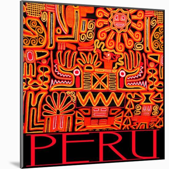 Peru - Inca Design Pattern-null-Mounted Art Print