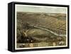 Peru, Indiana - Panoramic Map-Lantern Press-Framed Stretched Canvas