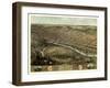 Peru, Indiana - Panoramic Map-Lantern Press-Framed Art Print