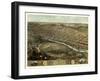 Peru, Indiana - Panoramic Map-Lantern Press-Framed Art Print